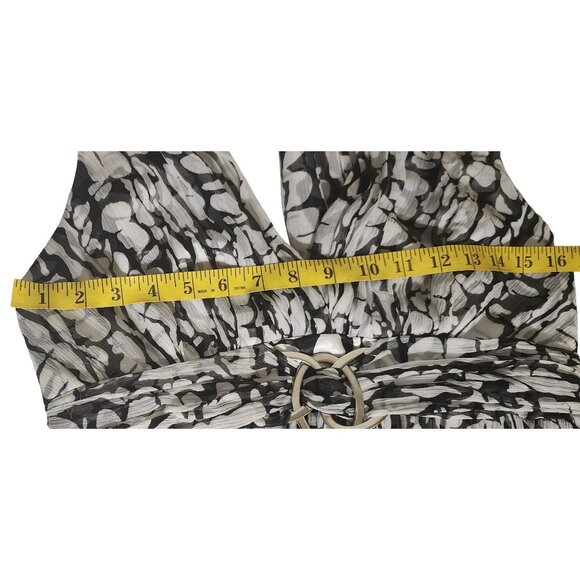 Y2K Spiegel Black/White Print Halter Maxi Dress Size 10 Formal-Wedding Wear - Picture 6 of 8